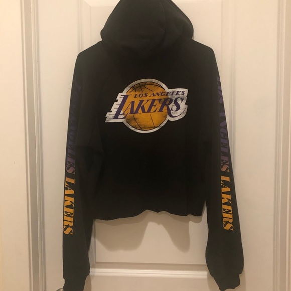 lakers crop hoodie